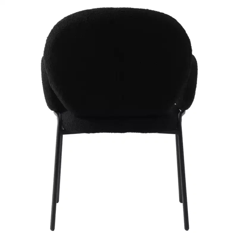 LeisureMod Celestial Series Boucle Dining Arm Chairs with Black Frame  Set of 2, Comfortable, Stylish, Modern Accent for Dining Rooms & Kitchens