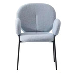 LeisureMod Celestial Series Boucle Dining Arm Chairs with Black Frame  Set of 2, Comfortable, Stylish, Modern Accent for Dining Rooms & Kitchens