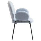 LeisureMod Celestial Series Boucle Dining Arm Chairs with Black Frame  Set of 2, Comfortable, Stylish, Modern Accent for Dining Rooms & Kitchens