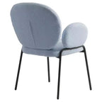 LeisureMod Celestial Series Boucle Dining Arm Chairs with Black Frame  Set of 2, Comfortable, Stylish, Modern Accent for Dining Rooms & Kitchens