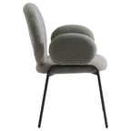 LeisureMod Celestial Series Boucle Dining Arm Chairs with Black Frame  Set of 2, Comfortable, Stylish, Modern Accent for Dining Rooms & Kitchens