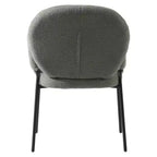 LeisureMod Celestial Series Boucle Dining Arm Chairs with Black Frame  Set of 2, Comfortable, Stylish, Modern Accent for Dining Rooms & Kitchens