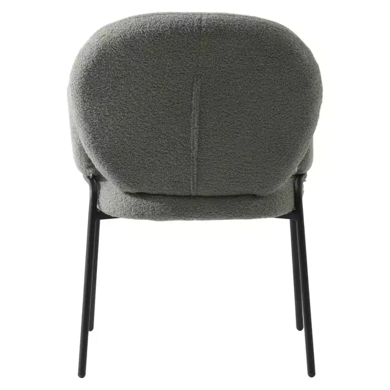 LeisureMod Celestial Series Boucle Dining Arm Chairs with Black Frame  Set of 2, Comfortable, Stylish, Modern Accent for Dining Rooms & Kitchens