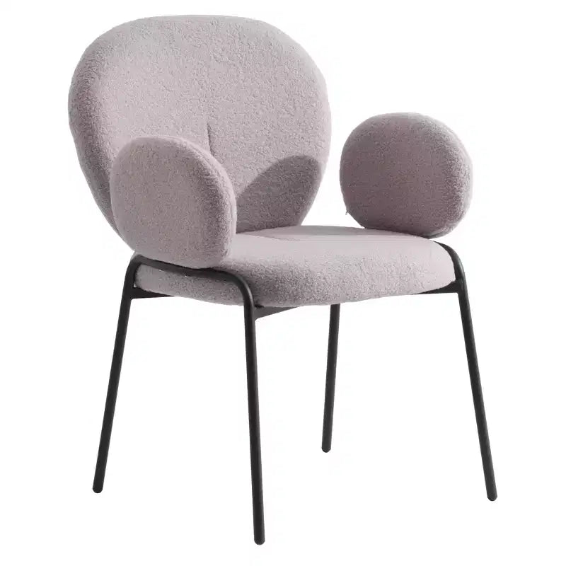 LeisureMod Celestial Series Boucle Dining Arm Chairs with Black Frame  Set of 2, Comfortable, Stylish, Modern Accent for Dining Rooms & Kitchens