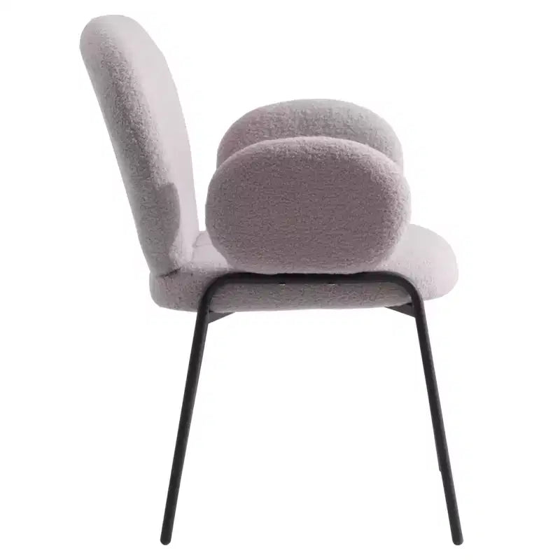 LeisureMod Celestial Series Boucle Dining Arm Chairs with Black Frame  Set of 2, Comfortable, Stylish, Modern Accent for Dining Rooms & Kitchens