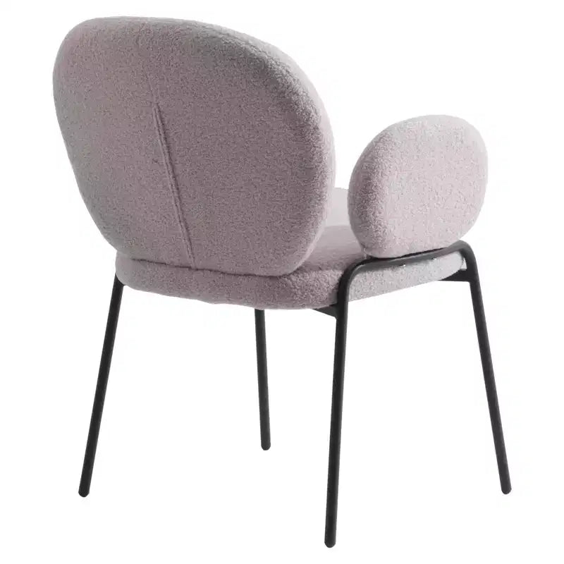 LeisureMod Celestial Series Boucle Dining Arm Chairs with Black Frame  Set of 2, Comfortable, Stylish, Modern Accent for Dining Rooms & Kitchens