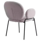 LeisureMod Celestial Series Boucle Dining Arm Chairs with Black Frame  Set of 2, Comfortable, Stylish, Modern Accent for Dining Rooms & Kitchens