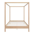 Queen/King Size Four Poster Platform Bed, Solid Wood Canopy Bed Frame, No Box Spring Needed - ModernLuxe