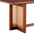 47W Rattan Coffee Table Cocktail Table Wood Center Table Rectangular Sofa Table, Natural/Brown-Modernluxe