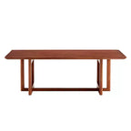 47W Rattan Coffee Table Cocktail Table Wood Center Table Rectangular Sofa Table, Natural/Brown-Modernluxe