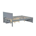GDFStudio Elton 4 Piece Wood Storage Bedroom Furniture Sets with Headboard, Shelves, Drawer and Nightstand
