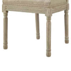 Sedia da pranzo senza braccioli Rustic Manor David in lino con finitura in legno anticato spazzolato (set da 2)