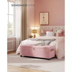 SONGMICS HOME 43.3 Storage Ottoman Bench 27 Gal (103 L) Capacity End-of-Bed Bench Ottoman with Storage for Bedroom