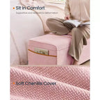 SONGMICS HOME 43.3 Storage Ottoman Bench 27 Gal (103 L) Capacity End-of-Bed Bench Ottoman with Storage for Bedroom