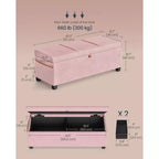 SONGMICS HOME 43.3 Storage Ottoman Bench 27 Gal (103 L) Capacity End-of-Bed Bench Ottoman with Storage for Bedroom
