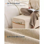 SONGMICS HOME 43.3 Storage Ottoman Bench 27 Gal (103 L) Capacity End-of-Bed Bench Ottoman with Storage for Bedroom