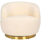 Flynn Faux Lamb Wool Swivel Chair - SFV4739 - Safavieh Couture