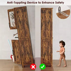 Tall Bathroom Cabinet Freestanding Linen Storage Cabinet with Doors and Adjustable Shelves 67H Kitchen Pantry Cabinet for Living Room