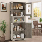 Tall Bathroom Cabinet Freestanding Linen Storage Cabinet with Doors and Adjustable Shelves 67H Kitchen Pantry Cabinet for Living Room