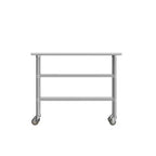 Flash Furniture Rawcliffe, tavolo da lavoro e preparazione in acciaio inox certificato NSF, 61x122 cm, con 2 ripiani inferiori in acciaio zincato e 4 ruote con 2 freni