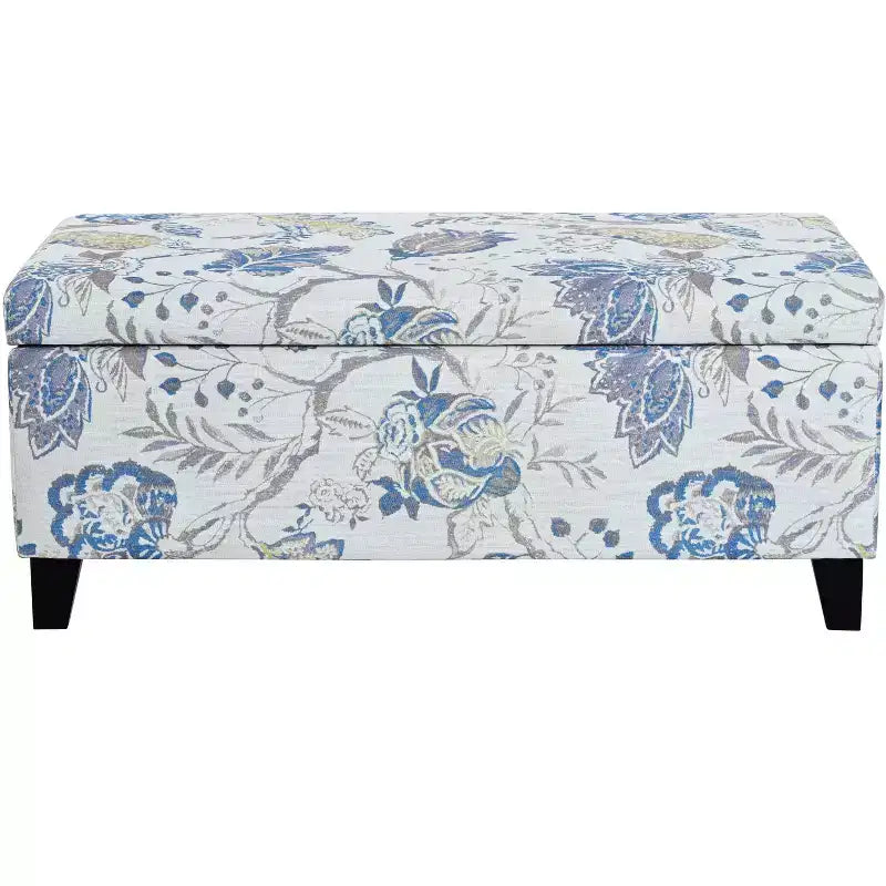 Christopher Knight Home Madison Pouf Ottomano Rettangolare Contemporaneo in Legno Rivestito con Motivo Floreale