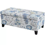 Christopher Knight Home Madison Pouf Ottomano Rettangolare Contemporaneo in Legno Rivestito con Motivo Floreale