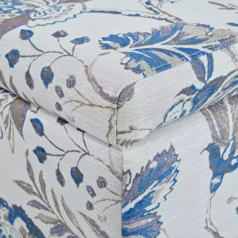 Christopher Knight Home Madison Pouf Ottomano Rettangolare Contemporaneo in Legno Rivestito con Motivo Floreale