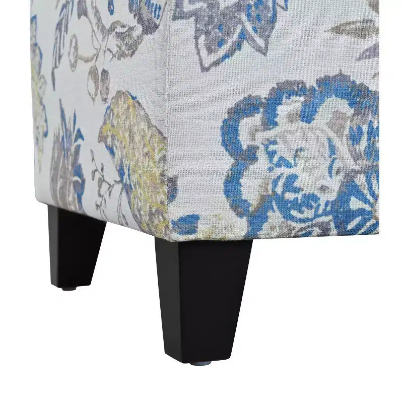 Christopher Knight Home Madison Pouf Ottomano Rettangolare Contemporaneo in Legno Rivestito con Motivo Floreale