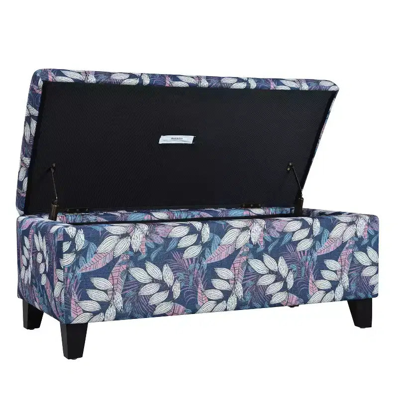 Christopher Knight Home Madison Pouf Ottomano Rettangolare Contemporaneo in Legno Rivestito con Motivo Floreale