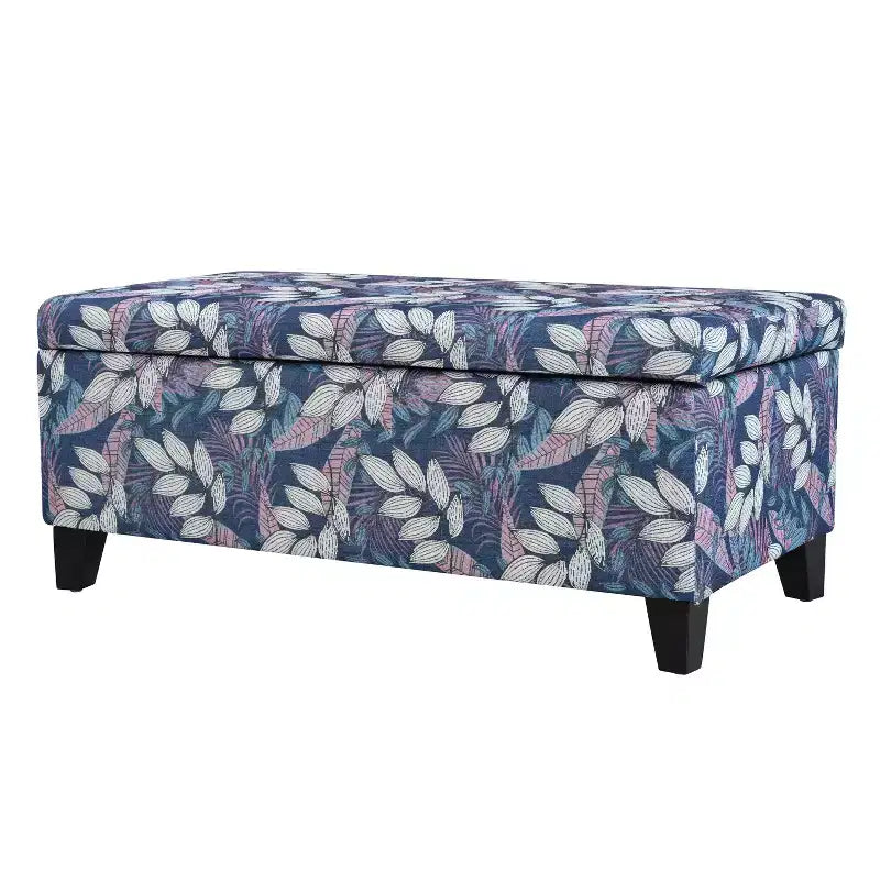 Christopher Knight Home Madison Pouf Ottomano Rettangolare Contemporaneo in Legno Rivestito con Motivo Floreale