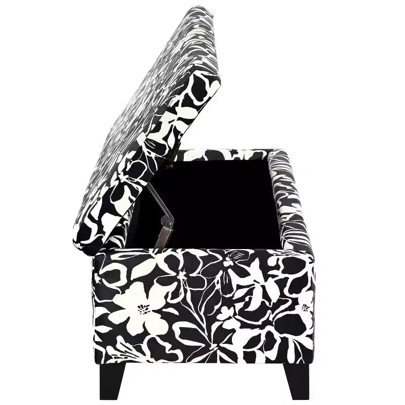 Christopher Knight Home Madison Pouf Ottomano Rettangolare Contemporaneo in Legno Rivestito con Motivo Floreale