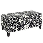 Christopher Knight Home Madison Pouf Ottomano Rettangolare Contemporaneo in Legno Rivestito con Motivo Floreale
