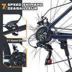 Mountain bike da 27,5 pollici, telaio in lega di alluminio, bici da montagna da città pendolare da trail a 21 velocità con doppi freni a disco e forcella ammortizzata per donne e uomini