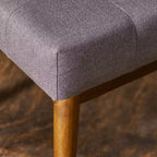 GDFStudio Flora Pouf imbottito in legno di gomma trapuntato, stile moderno di metà secolo, 44 pollici