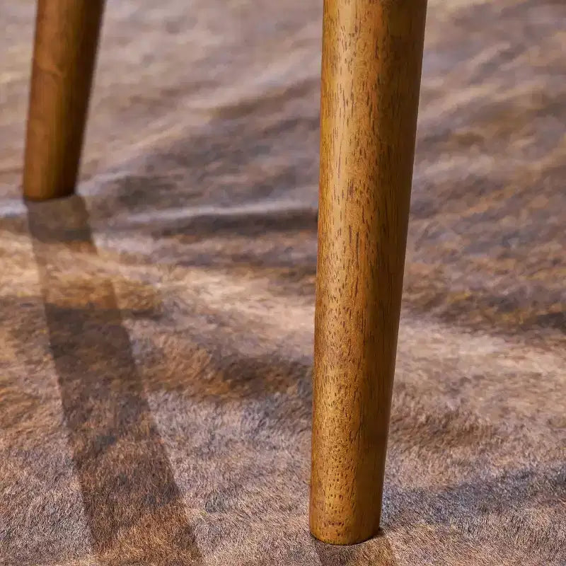 GDFStudio Flora Pouf imbottito in legno di gomma trapuntato, stile moderno di metà secolo, 44 pollici