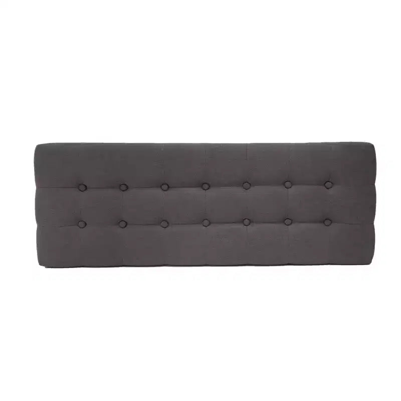 GDFStudio Flora Pouf imbottito in legno di gomma trapuntato, stile moderno di metà secolo, 44 pollici