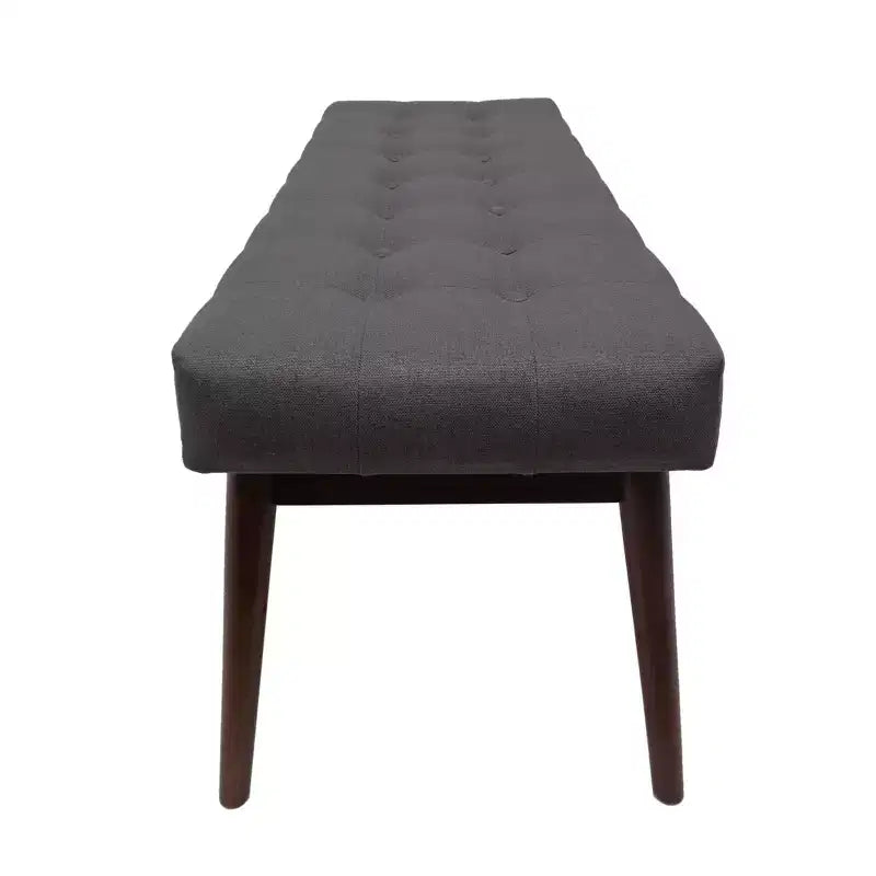 GDFStudio Flora Pouf imbottito in legno di gomma trapuntato, stile moderno di metà secolo, 44 pollici