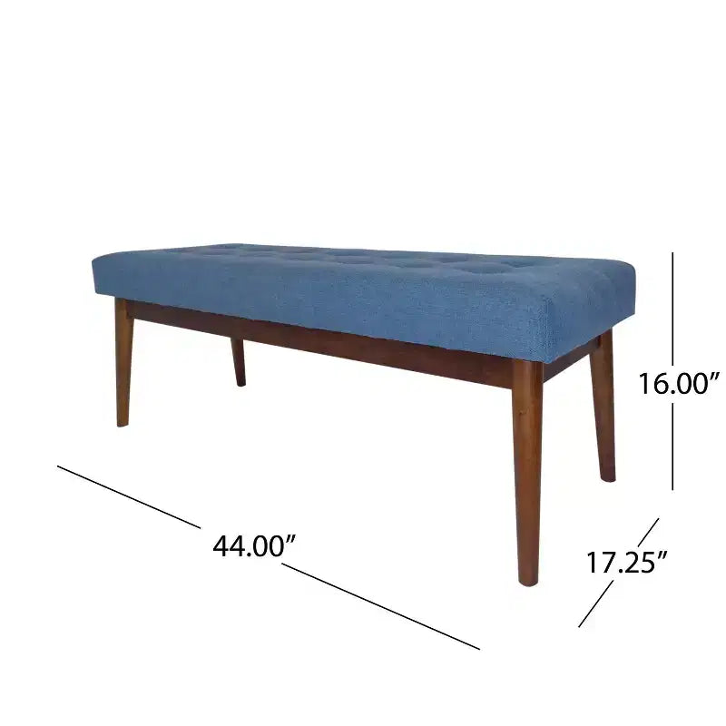 GDFStudio Flora Pouf imbottito in legno di gomma trapuntato, stile moderno di metà secolo, 44 pollici