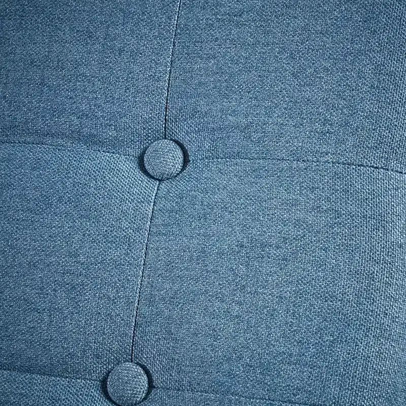 GDFStudio Flora Pouf imbottito in legno di gomma trapuntato, stile moderno di metà secolo, 44 pollici