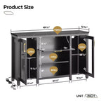 Bestier 55 Gallon Fish Tank Stand Metal Aquarium Stand with Storage Cabinet & Power Outlets LED Light, 750lbs Capacity, Black