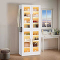 MAYEERTY Shoe Storage Cabinet with Remote-Controlled LED Lights for Smart Home Decor