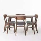 Christopher Knight Home Iriat Mid Century Modern Fabric Upholstered Wood 5 Piece Dining Set