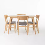 Christopher Knight Home Iriat Mid Century Modern Fabric Upholstered Wood 5 Piece Dining Set