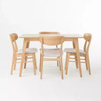 Christopher Knight Home Iriat Mid Century Modern Fabric Upholstered Wood 5 Piece Dining Set