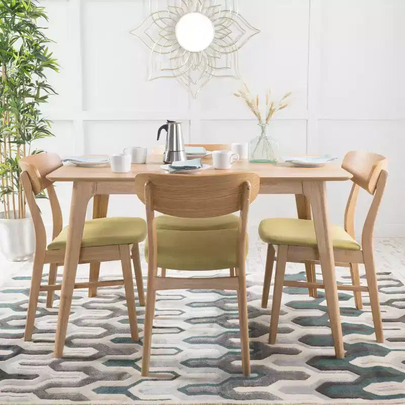 Christopher Knight Home Iriat Mid Century Modern Fabric Upholstered Wood 5 Piece Dining Set