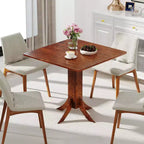 Costway Square Dining Table with Pedestal Base 33 Wooden Kitchen Table for 2-4 People