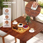Costway Square Dining Table with Pedestal Base 33 Wooden Kitchen Table for 2-4 People
