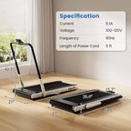 Tapis Roulant Pieghevole 3-in-1 Costway con App Intelligenti Telecomando Display LED e Altoparlanti Blu/Argento