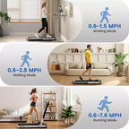 Tapis Roulant Pieghevole 3-in-1 Costway con App Intelligenti Telecomando Display LED e Altoparlanti Blu/Argento
