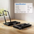 Tapis Roulant Pieghevole 3-in-1 Costway con App Intelligenti Telecomando Display LED e Altoparlanti Blu/Argento